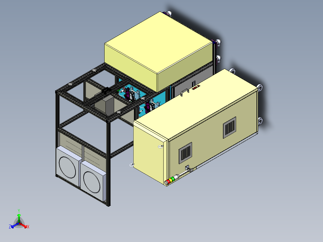 汽车雨刮器电机性能测试机 非标自动化设备正等轴测图