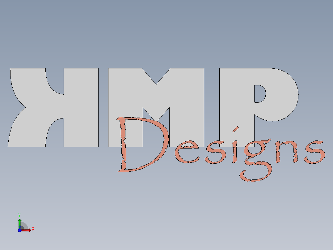 三维标志设计前视图