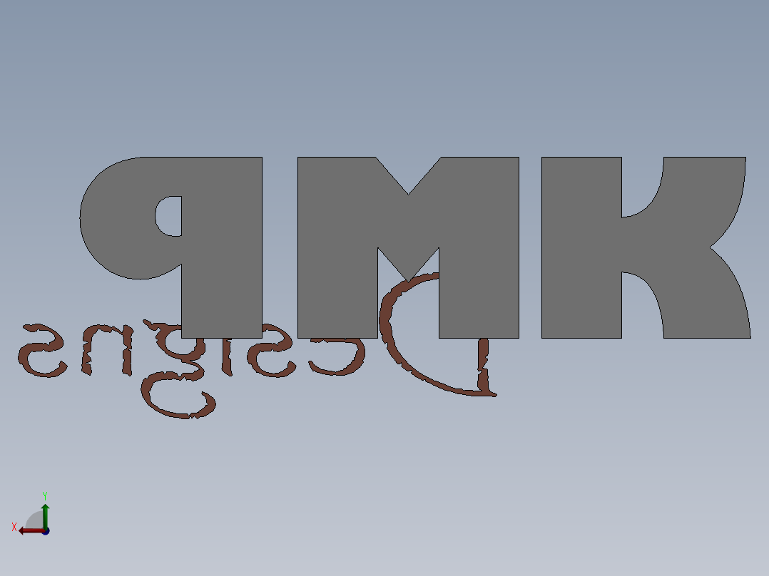 三维标志设计后视图