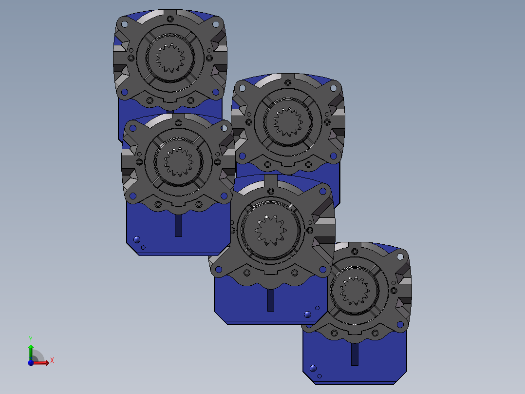 5种型号 YSFD YSJE YSHZ YSEW-70 V3驱动一体制电机模型MF50前视图