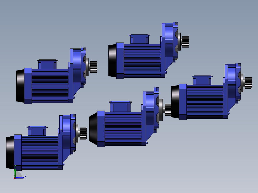 5种型号 YSFD YSJE YSHZ YSEW-70 V3驱动一体制电机模型MF50左视图