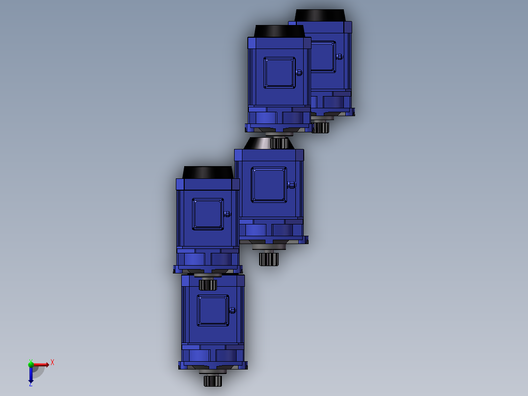5种型号 YSFD YSJE YSHZ YSEW-70 V3驱动一体制电机模型MF50俯视图