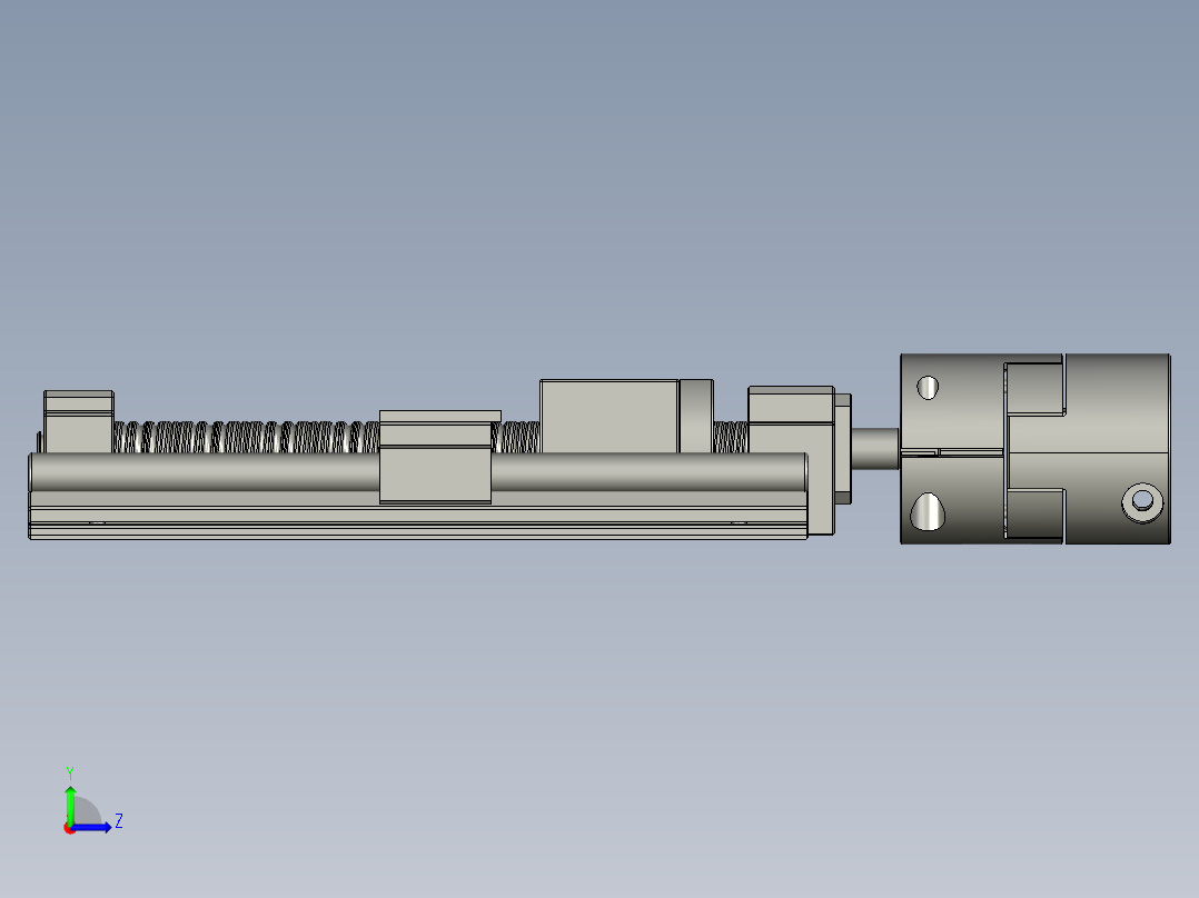 滚珠丝杆套装整套左视图