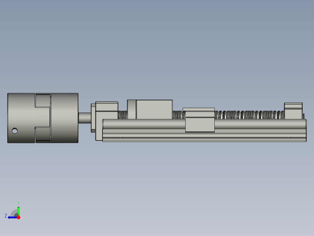 滚珠丝杆套装整套右视图