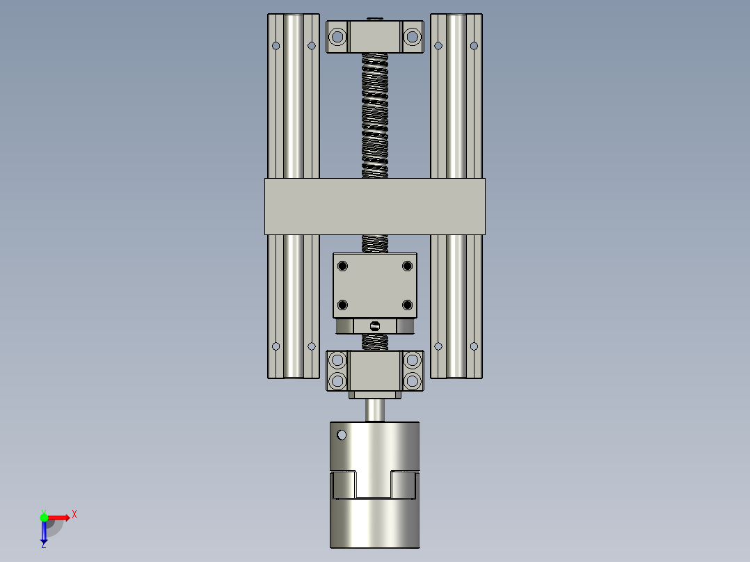 滚珠丝杆套装整套俯视图