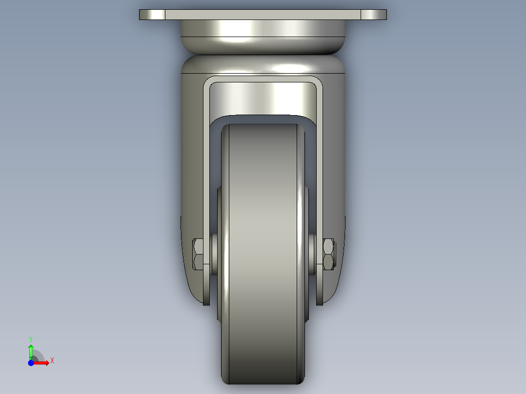 脚轮CLC01-D100-RB前视图