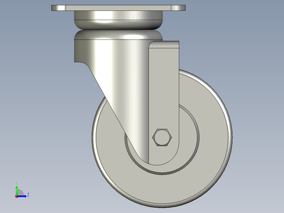 脚轮CLC01-D100-RB左视图