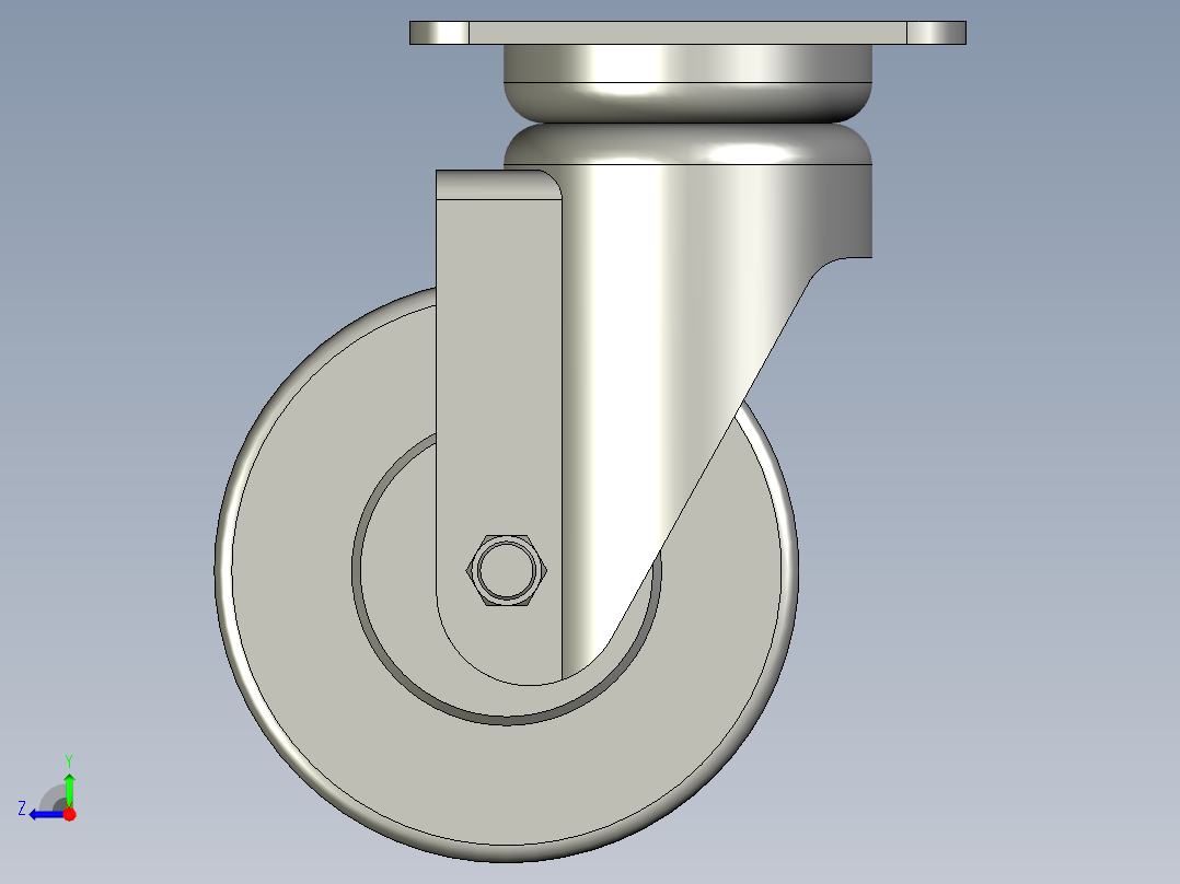 脚轮CLC01-D100-RB右视图