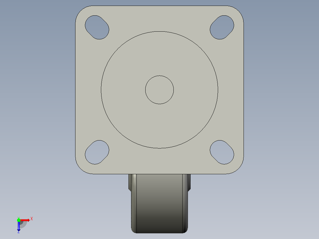 脚轮CLC01-D100-RB俯视图