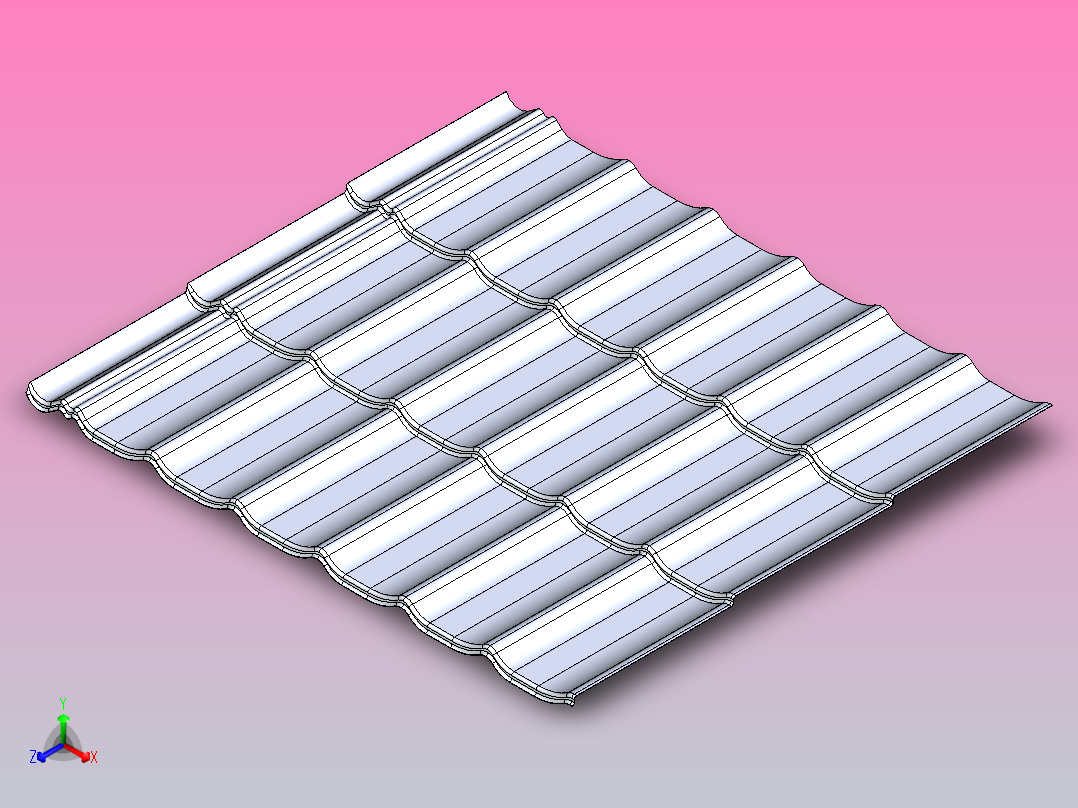 平铺瓷砖瓦主视图