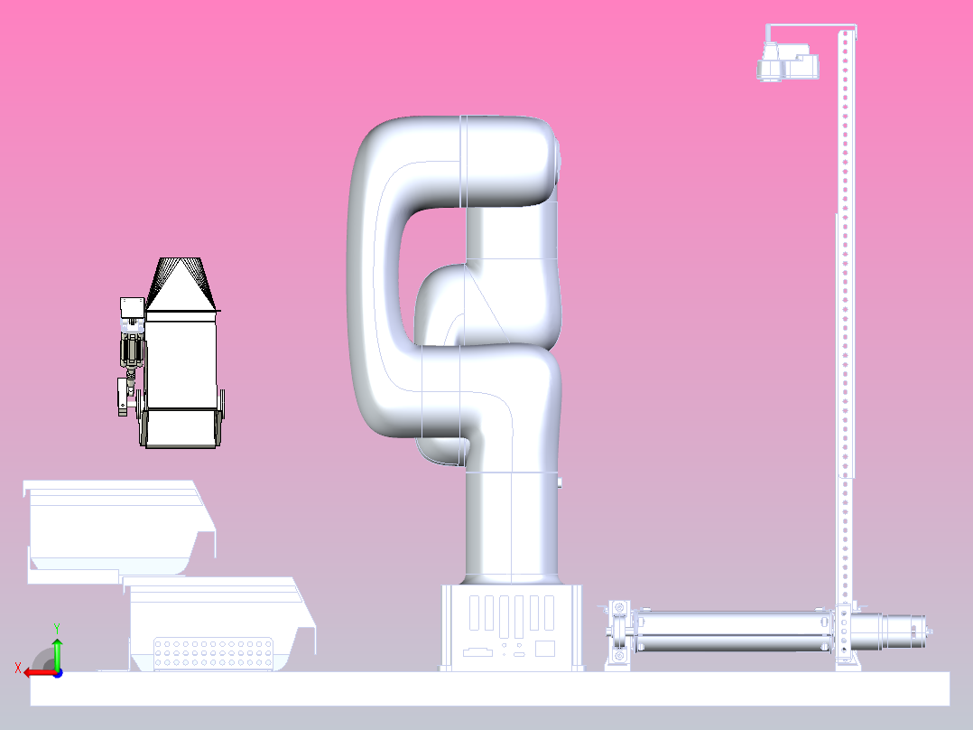 小型垃圾分拣系统后视图