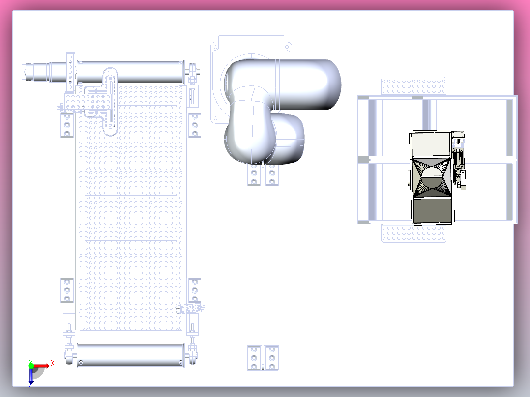 小型垃圾分拣系统俯视图
