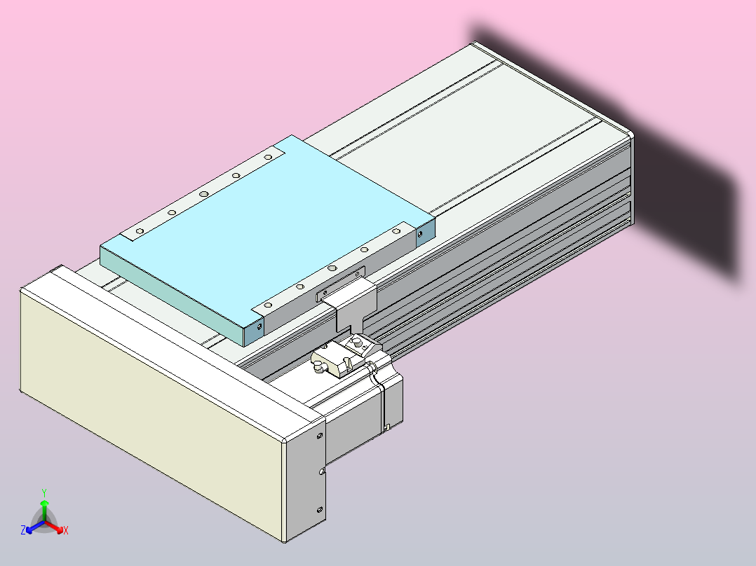 滚珠丝杠直线轴带导轨全封闭TPA-HCR-202D-2510C-L200-MR-C-P75-N3主视图