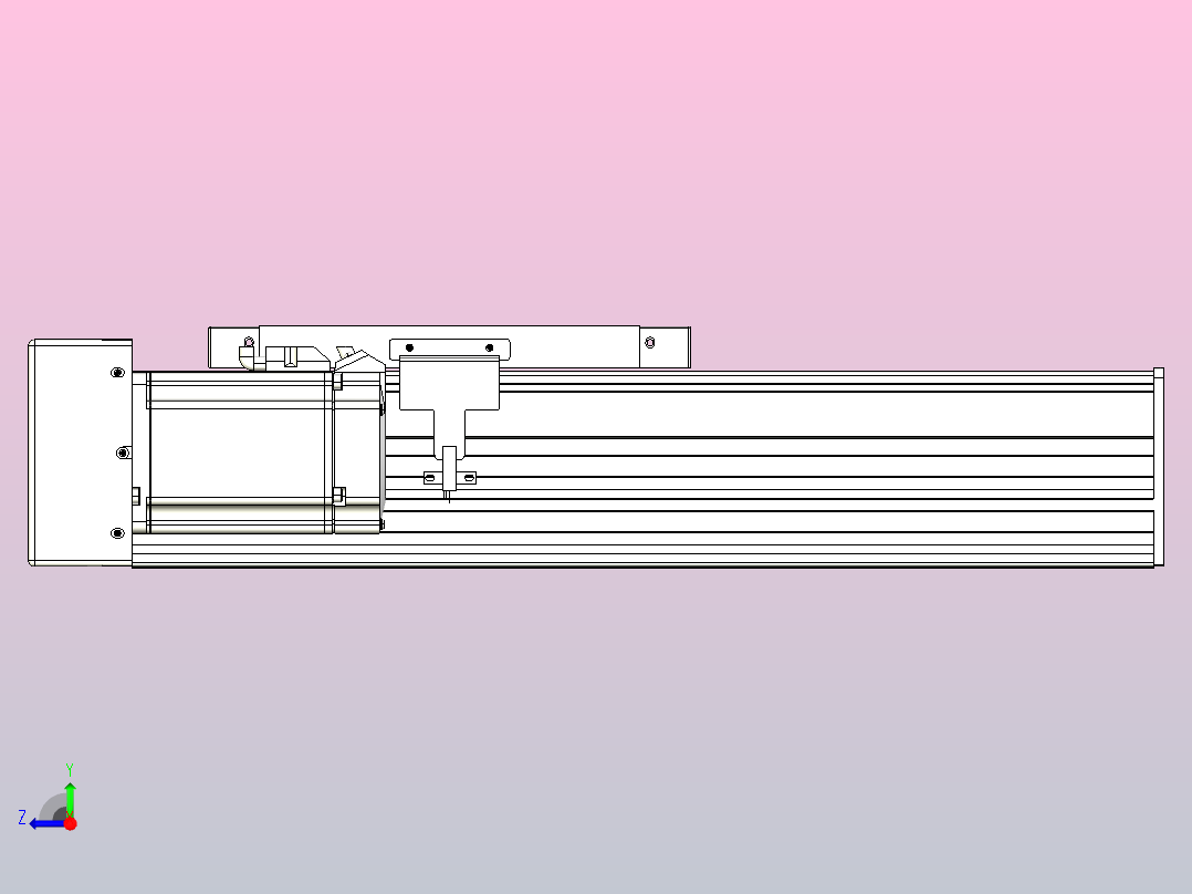 滚珠丝杠直线轴带导轨全封闭TPA-HCR-202D-2510C-L200-MR-C-P75-N3右视图