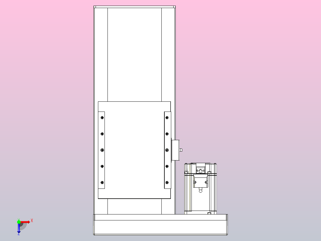滚珠丝杠直线轴带导轨全封闭TPA-HCR-202D-2510C-L200-MR-C-P75-N3俯视图