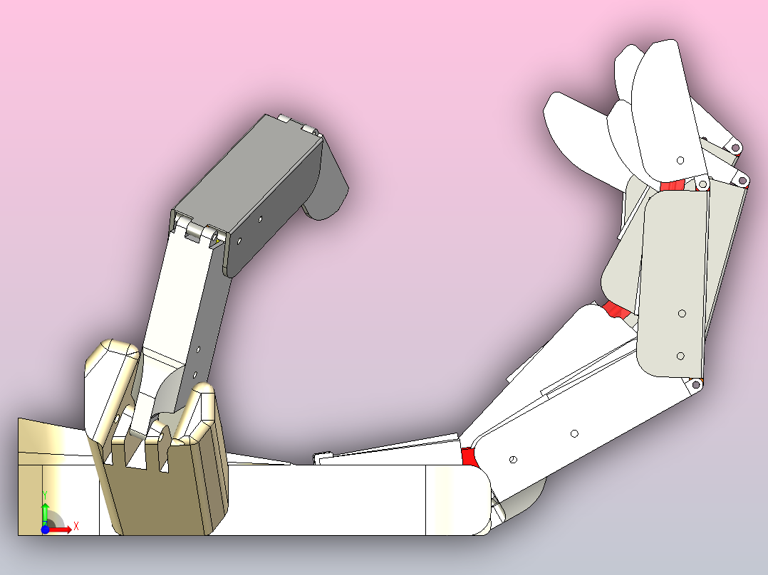 大型机械手原型。前视图