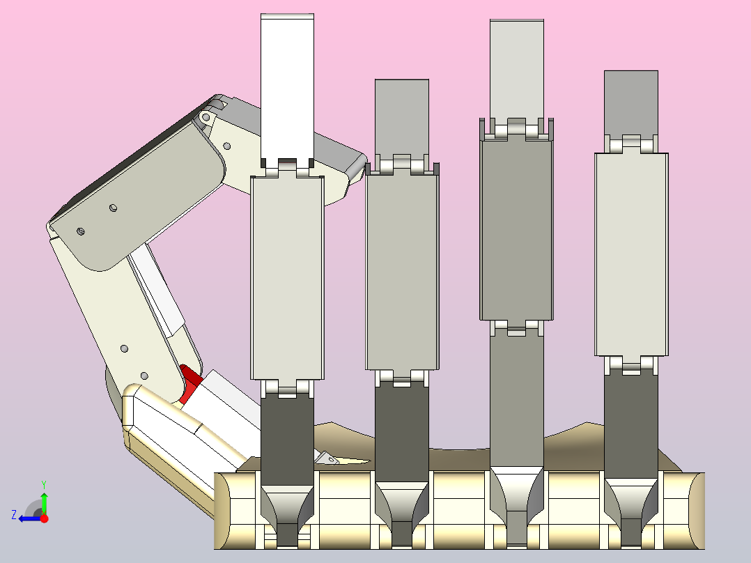 大型机械手原型。右视图