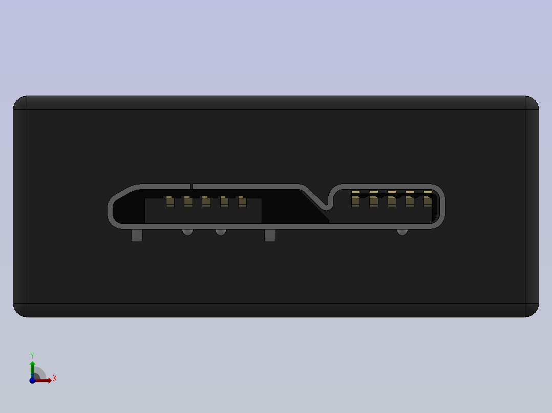 USB连接器前视图