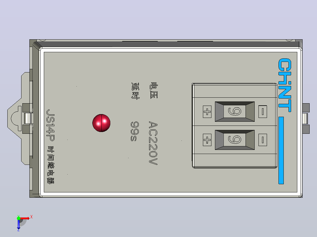JS14P时间继电器三维模型202203俯视图