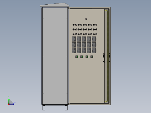 仿威图电控柜 3D图 机械钣金设计素材3D模型文件资料左视缩略图