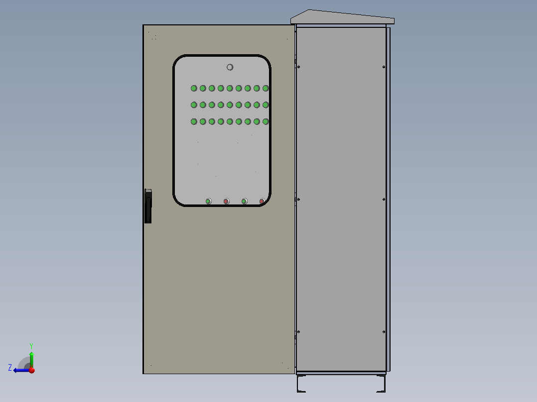 仿威图电控柜 3D图 机械钣金设计素材3D模型文件资料右视图