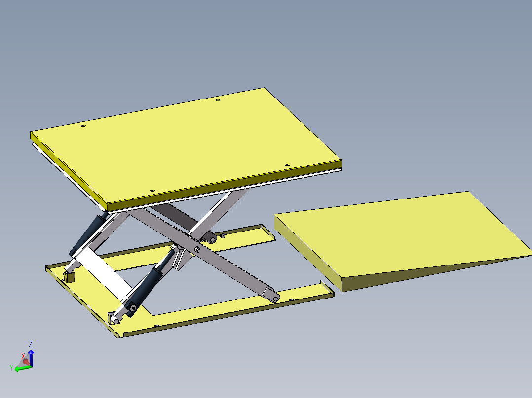 超低液压升降台 3D图纸 机械设计3D模型参考资料素材