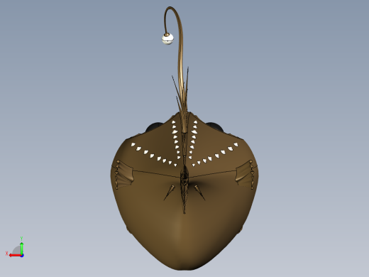 灯笼鱼卡通模型3D图纸 Solidworks设计 附IGS后视缩略图