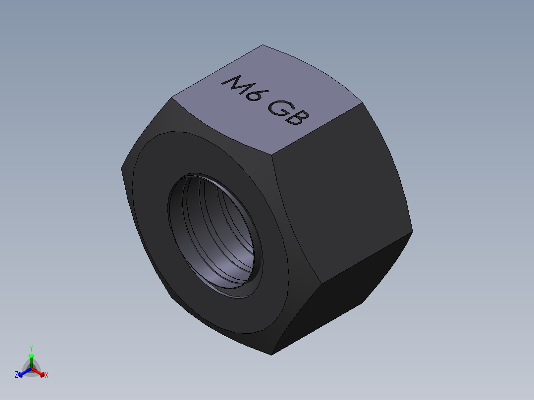 国标螺母M6-M30正等轴测图