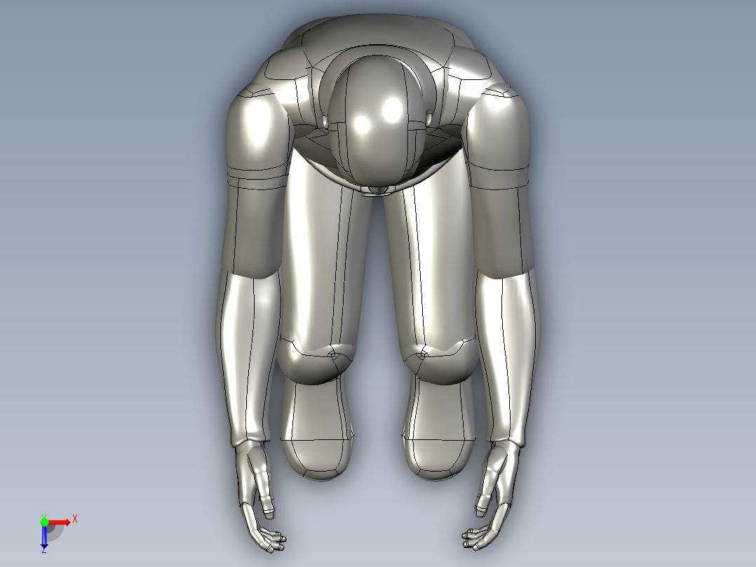 人机工程人体图纸模型标准工作姿势STP三维通用俯视图