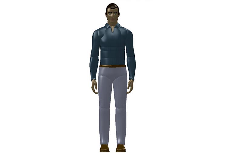 人机工程人体图纸模型标准工作姿势STP三维通用