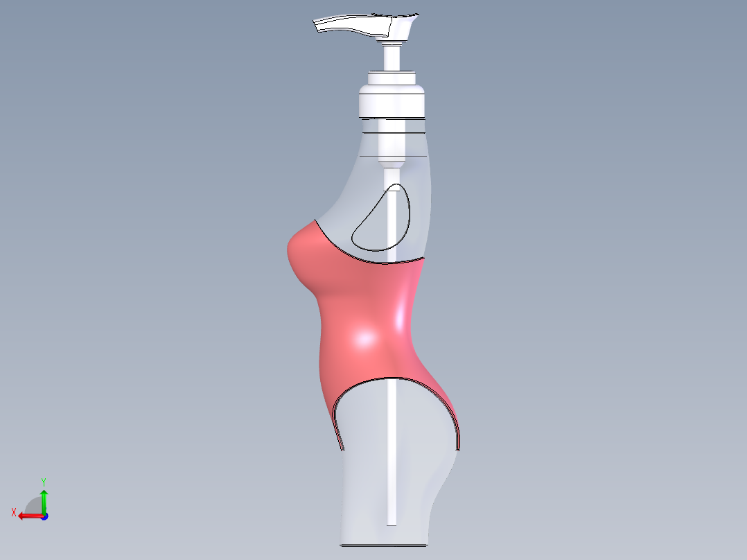 女人香水瓶后视图