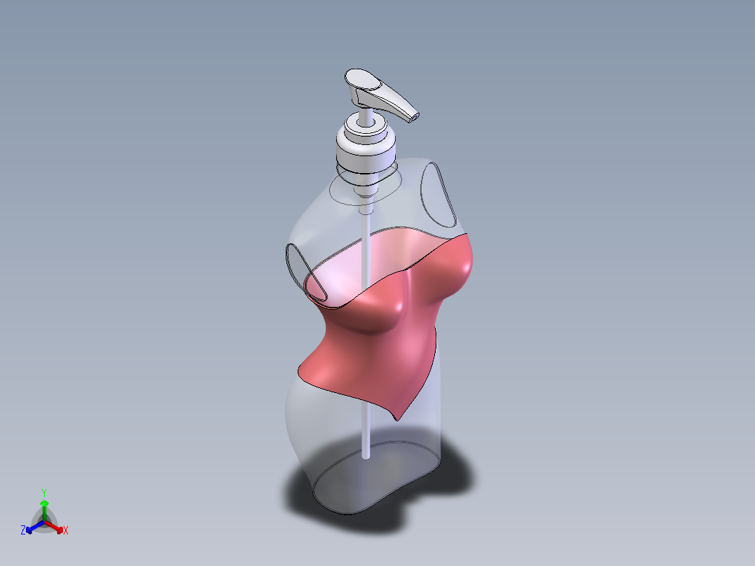 女人香水瓶正等轴测图