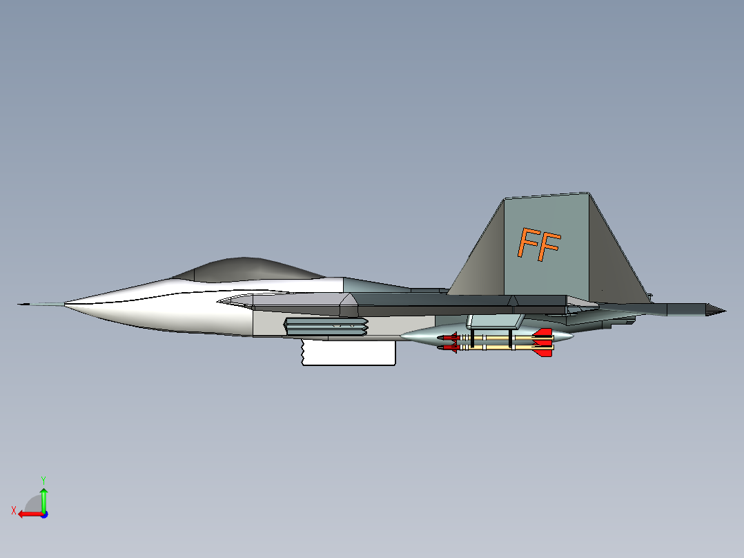 F22猛禽战斗机后视图