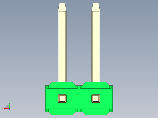 彩色公排针 100mil 2.54mm 系列-DS1022_green_02p_100mil_TypeU_rev1.0后视缩略图