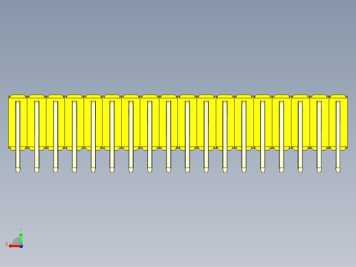 彩色公排针 100mil 2.54mm 系列-DS1022_yellow_3x18p_100mil_TypeD_rev1.0后视缩略图