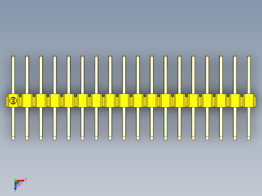 彩色公排针 100mil 2.54mm 系列-DS1022_yellow_3x18p_100mil_TypeD_rev1.0俯视缩略图