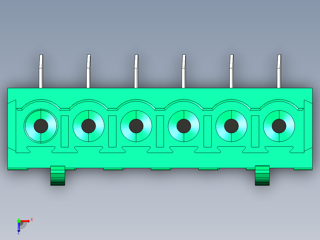 DEGSON 2EDG 系列 5.0mm 可插拔接线端子组-2EDGA-5.0-06P-14-00AH俯视图