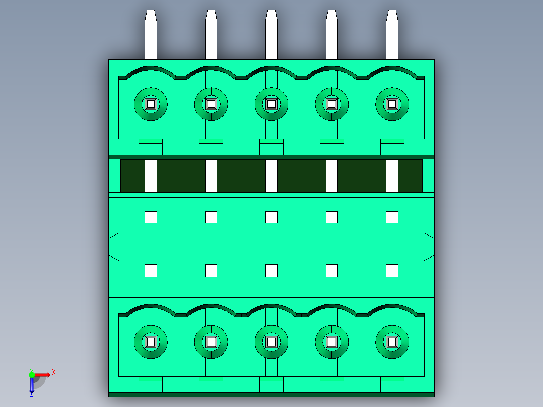 DEGSON 2EDG 系列 5.08mm 可插拔接线端子组-2EDGRH-5.08-10P-14-00AH俯视图