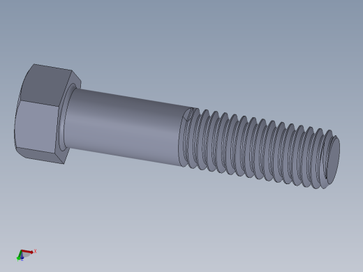 UNC 六角螺栓-Hex Bolt 0.4375-14 x 2.SLDPRT