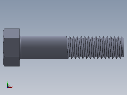 UNC 六角螺栓-Hex Bolt 0.4375-14 x 2.SLDPRT前视缩略图