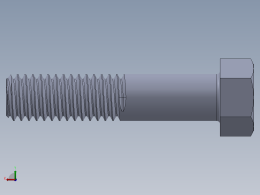 UNC 六角螺栓-Hex Bolt 0.4375-14 x 2.SLDPRT后视缩略图