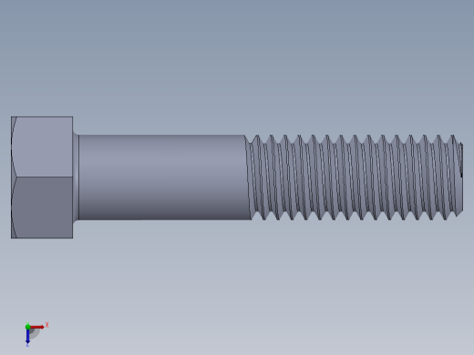 UNC 六角螺栓-Hex Bolt 0.4375-14 x 2.SLDPRT俯视缩略图