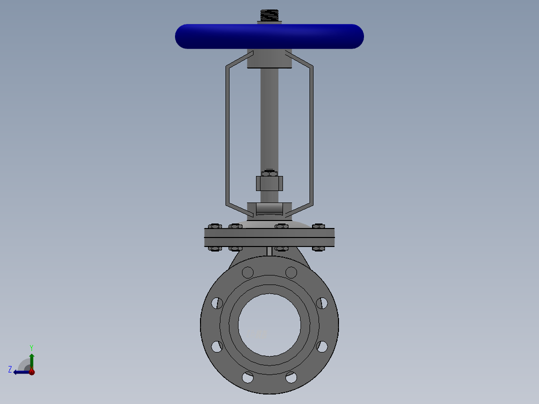 法兰闸阀-316L DN25-DN600右视图