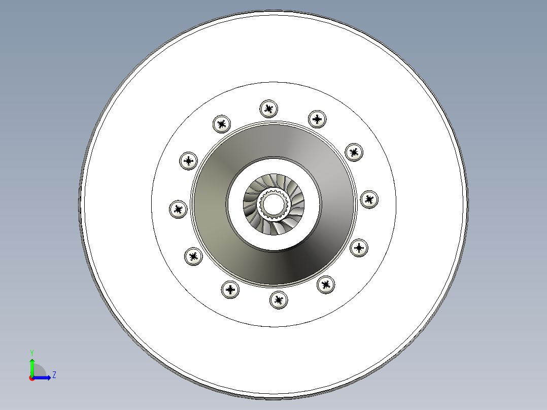 迷你燃气轮机88---模型格式为 stp左视图