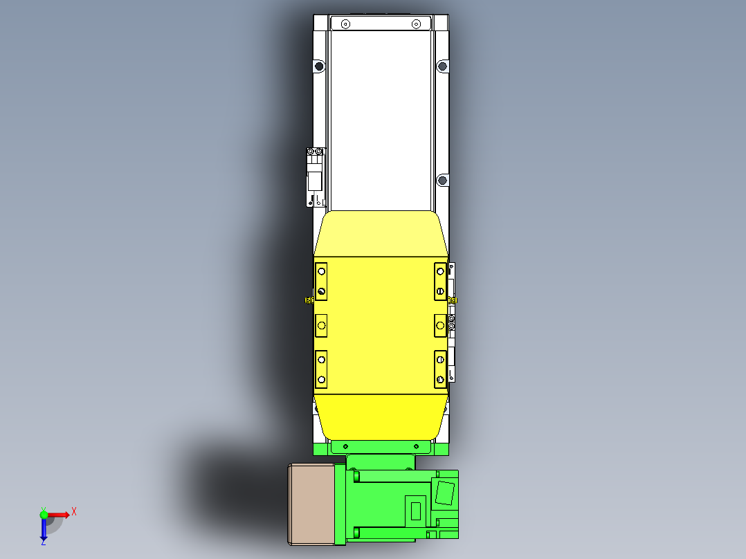 GTA内嵌同步带全封闭GTA12-LU-400W俯视图