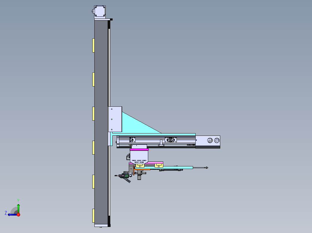 机械装配臂右视图