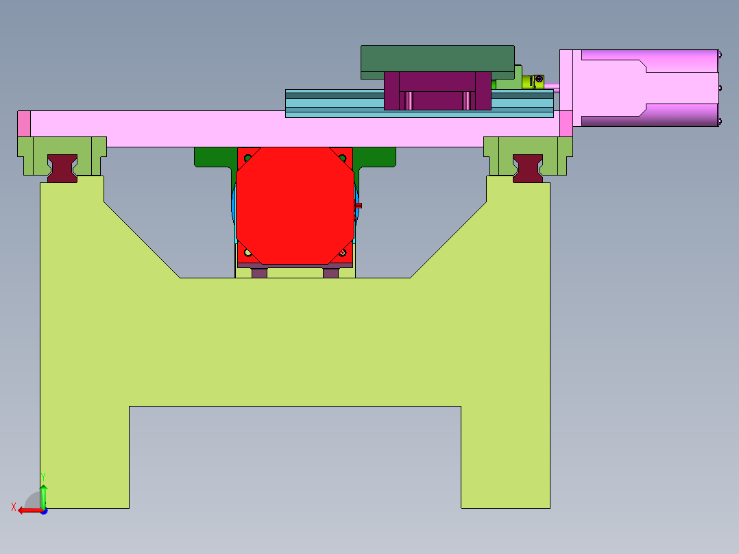 车床数控运动平台后视图