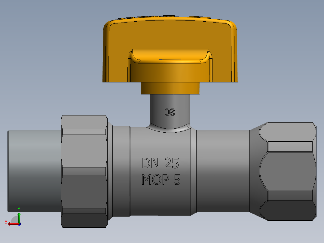 燃气连接阀后视图