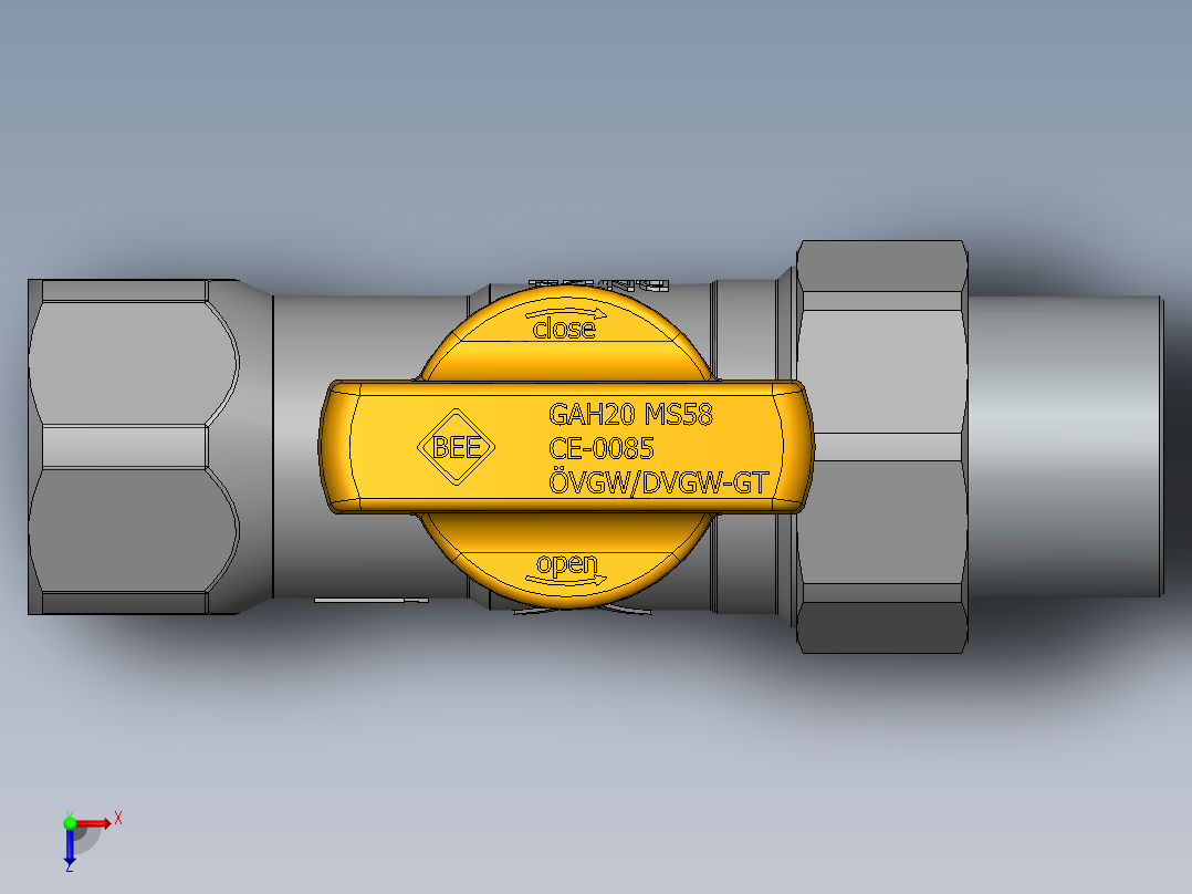 燃气连接阀俯视图