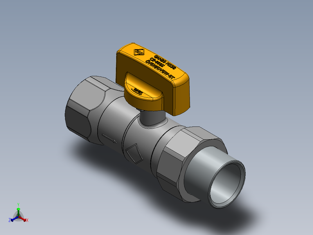 燃气连接阀正等轴测图